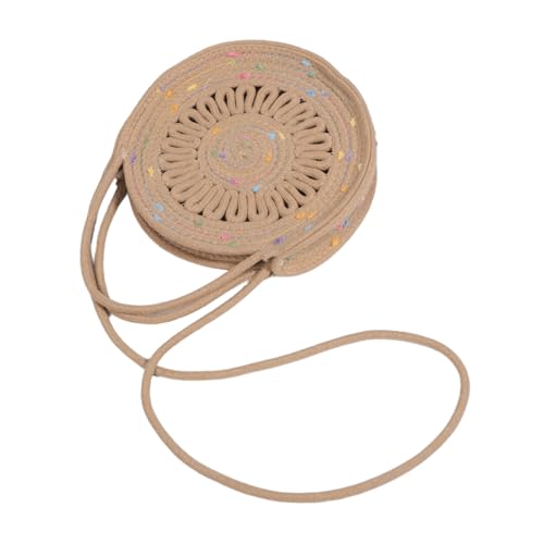 DIKACA Trendige Boho Crossbody Umhängetasche aus Gewebtem Baumwollseil Kompakte Mini-tasche für Sommer Strandurlaub und Alltag Handgefertigte Leichte Schultertasche für Damen von DIKACA