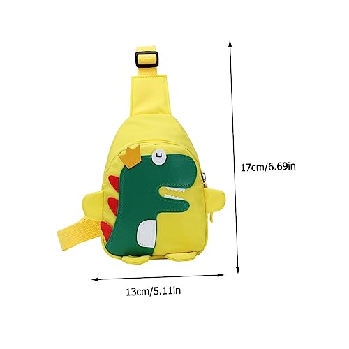DIKACA Umhängetasche Dinosaurier Gelb aus Strapazierfähigem Cartoon Brustbeutel mit Verstellbarem Gurt Vielseitige Single schultertasche für Jungen und Mädchen als für Geburtstag und von DIKACA