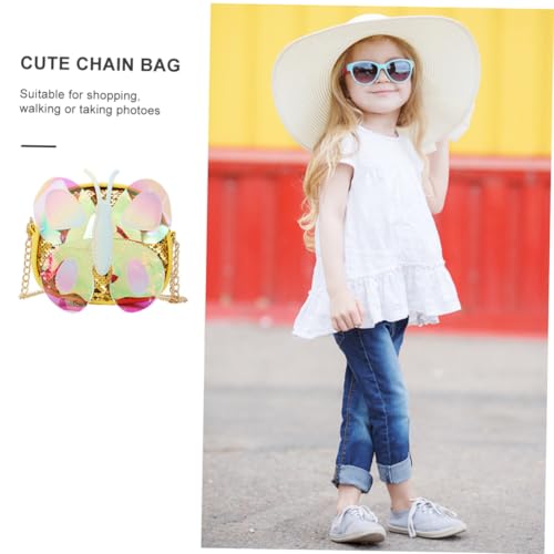 DIKACA Umhängetasche Gelb Schmetterling Kettentasche für Mädchen Langlebig Praktisch Attraktives Design Crossbody Tasche für Schule Freizeit von DIKACA