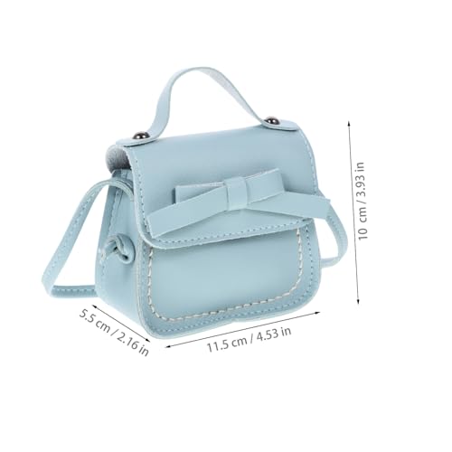 DIKACA Umhängetasche PU Material Blaue Mini Crossbody Bag mit Schleifen Design für Mädchen Alltag und Reise Kleine Schultertasche für Teen und Little von DIKACA