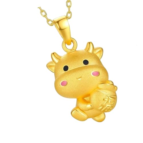 DIKACA Vergoldeter Kuh anhänger Schmuckverbinder Charm für Damen Langlebig Handgefertigt für DIY Kette Bettelarmband Party Jubiläum Geschenk von DIKACA