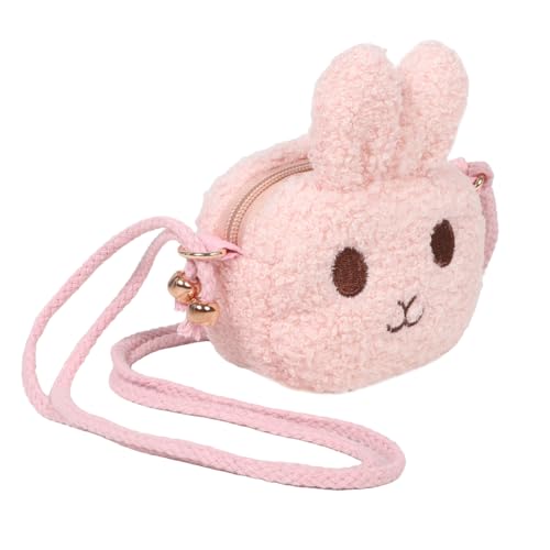 DIKACA Verstellbare Plüsch Hasen umhängetasche für Mädchen Niedliche Weiche Kleine Crossbody Tasche Geeignet für Kleinkinder und Unterschiedlichen Alters von DIKACA
