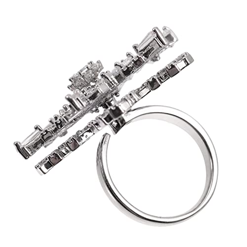 DIKACA Verstellbarer Damenring mit Offener Struktur Doppelter Schneeflocken Design Modischer Schmuck für Alltag und Langlebiges Material Passend für Verschiedene Fingergrößen von DIKACA