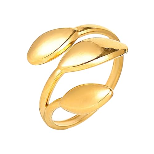 DIKACA Verstellbarer Offener Damenring Blattdesign aus Hochwertiger Legierung Modischer Statement fingerring für Alltag Party Hochzeit und Besondere Anlässe DIKACA Verstellbarer Offener Damenring Blattdesign aus Hochwertiger Legierung Modischer Statement fingerring für Alltag Party Hochzeit und Besondere Anlässe von DIKACA