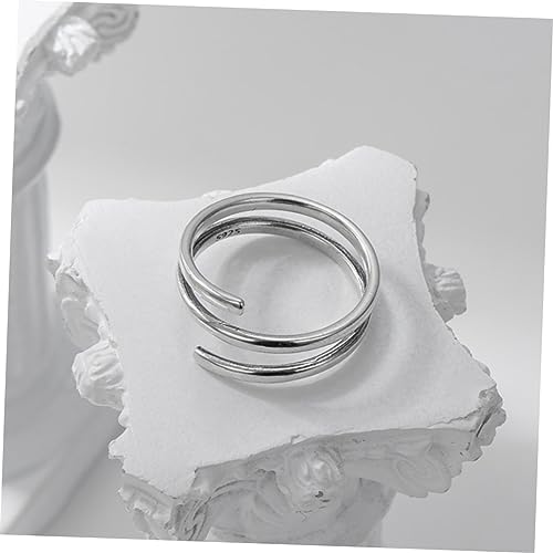 DIKACA Verstellbarer Silberring Damen Offen Ästhetischer Persönlichkeit Ring Mehrfachgeschlungen Verlobungsring Daumenring Schmuck von DIKACA