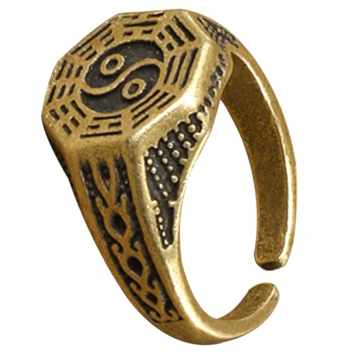 DIKACA Verstellbarer Taoismus Ring Offener Bandring Dual Design Herren Damen Vintage Stil Chinesischer Schmuck für Alltag Party und Fest DIKACA Verstellbarer Taoismus Ring Offener Bandring Dual Design Herren Damen Vintage Stil Chinesischer Schmuck für Alltag Party und Fest von DIKACA