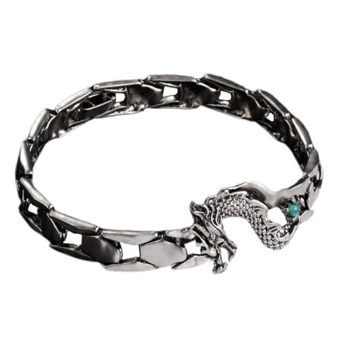 DIKACA Verstellbares Herren Armband mit Robustem Verschluss Chinesisches Drachen Jahresmotiv Damen Wrist Decoration für Stilakzente von DIKACA
