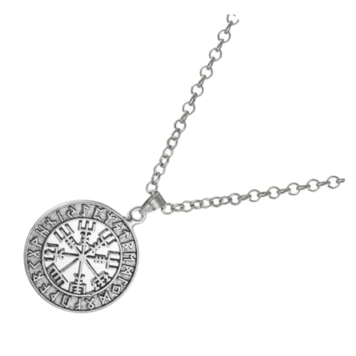 DIKACA Viking Halskette Herren Retro Pendant Anhänger Wikinger Stil Doppelseitig Ethno Schmuck für Männer von DIKACA