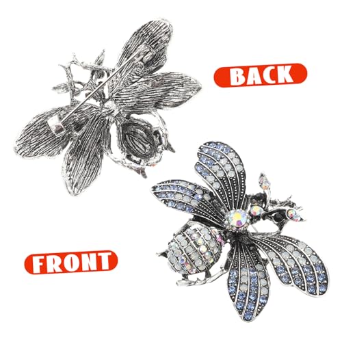 DIKACA Vintage Bienenbrosche mit Strasssteinen Insekten anstecknadel für Damenkleidung Eleganter Retro look Modisches Accessoire für Jacken Hüte und Schals Gefertigt von DIKACA