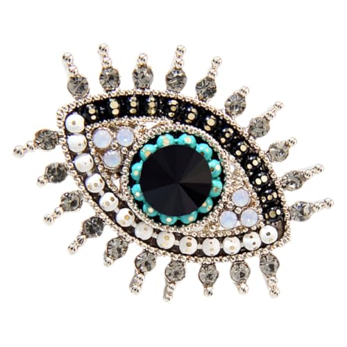 DIKACA Vintage Evil Eye Brosche Damen mit Strasssteinen Modische Anstecknadel für Kleidung Taschen Schals und Hüte Elegantes Metalldesign von DIKACA