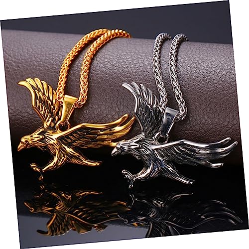 DIKACA Vintage Herren Halskette mit Goldfarbenem Anhänger Metalllegierung Kette Stilvoller Männer Schmuck Symbolisiert und Stärke für an Vater Freund Ehemann von DIKACA