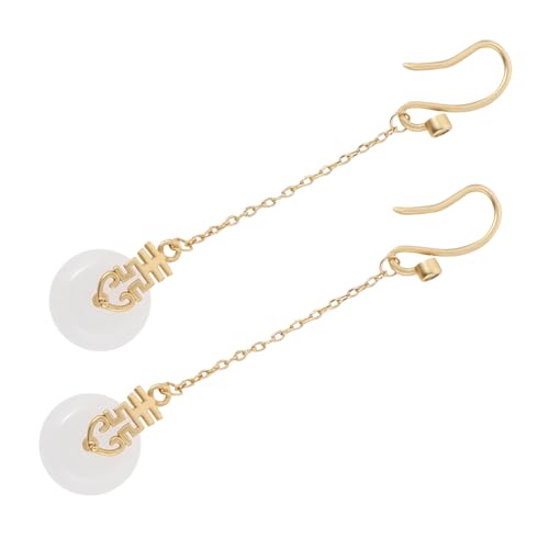 DIKACA Vintage Jade Ohrringe Damen Baumelnde Schmuckstücke Hochwertiger Modeschmuck Stilvolle Lange Hängend Ohrringe für Hochzeit Party und Alltag Perfektes von DIKACA