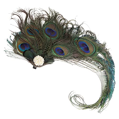DIKACA Vintage Jahre Fascinator Haarklammer mit Pfauenfeder Eleganter Haarschmuck für Damen Cocktail und Teeparty Stilvoller Kopfschmuck für Festliche Anlässe von DIKACA
