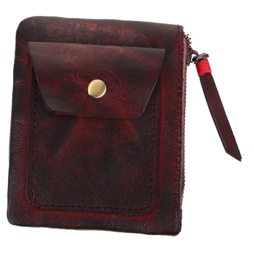 DIKACA Vintage Münzbeutel Coin Purse Mini Portemonnaie aus Pflanzlich Gegerbtem Material Leicht Robust Praktisches Kleingeld Etui für Alltag Shopping Arbeit und Besondere Anlässe von DIKACA