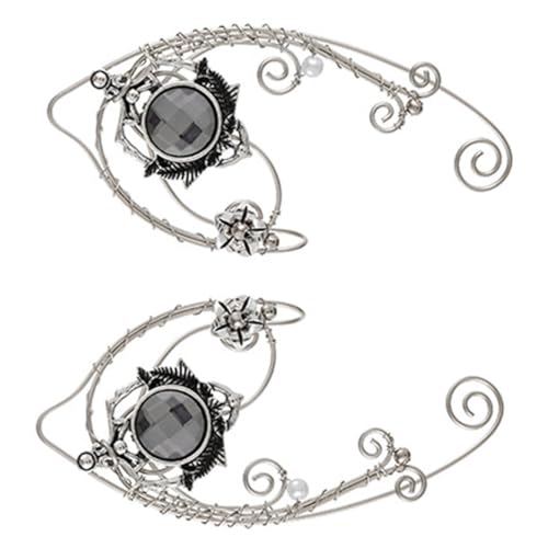 DIKACA Vintage Ohrmanschetten Ohrringe Petal Ear Elfenohren Schmuck Damen Temperament Alloy Ohrclips für Frauen Geschenk zu Muttertag Geburtstag Valentinstag von DIKACA