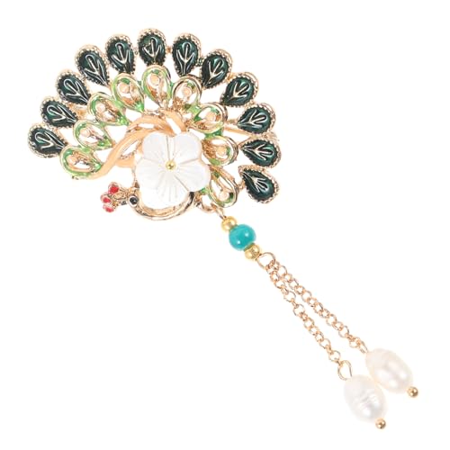 DIKACA Vintage Pfauenbrosche mit Metallischem Quasten Design Dekorative Anstecknadel für Kleidung Rucksäcke Hüte und Schals Langlebig und Vielseitig für und Festliche Anlässe von DIKACA