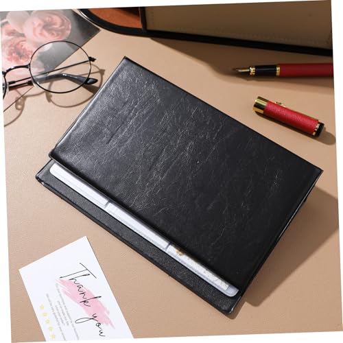 DIKACA Visitenkarten Organizer mit Transparenten Kartenfächern Großer Kapazität Karten PU Visitenkartenhalter für Büro und Unterwegs Schützende Aufbewahrung und Leicht Tragbar von DIKACA