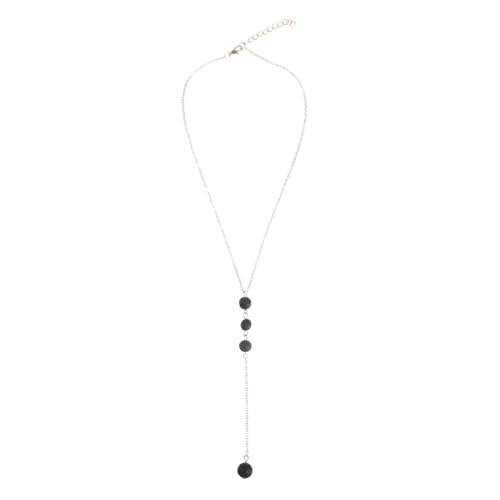 DIKACA Vulkanischer Lavastein Anhänger Halskette Goldfarben Stilvoller Damen Schmuck Zartes Design Langlebig und Bequem Passend für Alltag Party und Besondere Anlässe von DIKACA