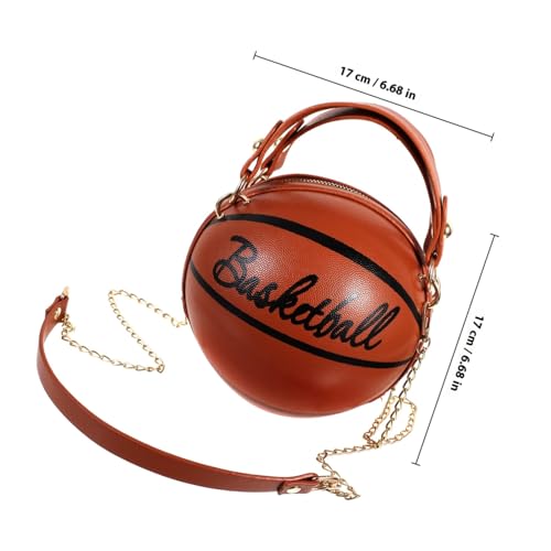 DIKACA Wasserdichte Basketball umhängetasche Damenhandtasche Crossbody Bag mit Filigraner Kette Modische Langlebige Umhängetasche für Dating Camping und Alltag in Braun von DIKACA