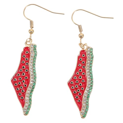 DIKACA Wassermelone Ohrhänger mit Strasssteinen Leichte Frucht Ohrringe Langlebig und Verblassungsresistent Modisch für Partys Hochzeiten und Besondere Anlässe Schmuck für Frauen und von DIKACA