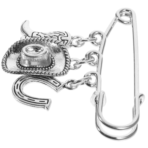 DIKACA Western Style Brosche Cowgirl Hut Design Metallclip für Strickjacken Cardigans und Schals Eleganter Unisex Pullover Clip für Besondere Anlässe Wie Hochzeiten und Partys von DIKACA