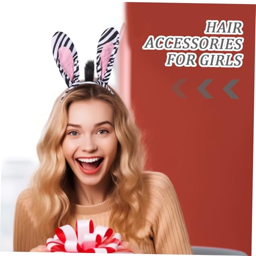 DIKACA Zebra Ohr Haarreif Stirnband Kuschelig Langlebig für Damen Mädchen Karneval Festival Cosplay Tier Kostüm Accessoire von DIKACA