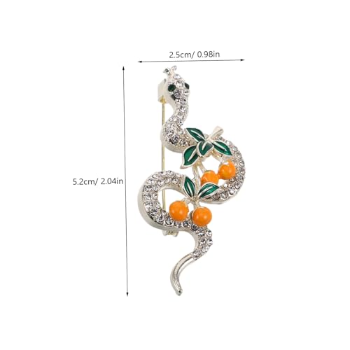 DIKACA Zinklegierung Brosche Schlangenform mit Strasssteinen Vielseitige Anstecknadel für Kleidung und Taschen Chinesisches Tierkreiszeichen Schlange Glücksbringer Schmuckaccessoire von DIKACA