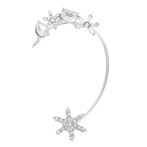 DIKACA Zircon Schneeflocken Ohrklemme Kupfer Ohrring Damen Nicht Piercing Elegant Schmuck für Hochzeit Geburtstag Weihnachten von DIKACA