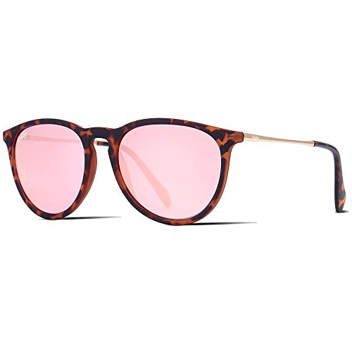 DIKLEY Vintage Polarisierte Sonnenbrille für Damen Herren Rund Retro UV400 Schutz Ultraleicht Rahmen von DIKLEY