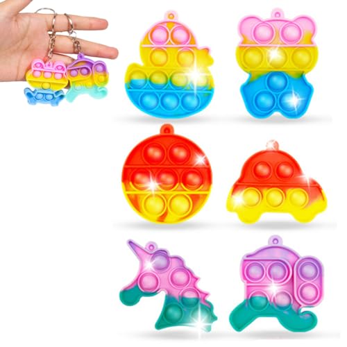 6 Packs Popit Fidget Toy, Pop It Bubble Sensory Fidget Toy, Bubble Popet Antistress Spielzeug, Anti Stress Spielzeug für Kinder und Erwachsene Sensorik von DILYUPE