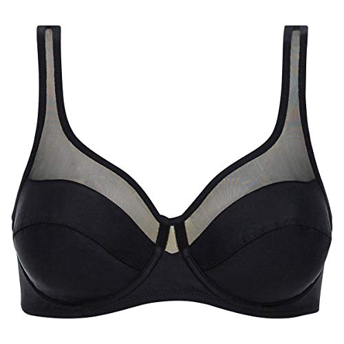 DIM Femme - BH Generous Classic x1 | Perfekter Halt für große Brüste | Dicke Mikrofaser und Stretch | U-förmiger Rücken und breite Träger | Moderner Look und absoluter Komfort Schwarz 85F von Dim