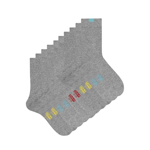 DIM Kindersocken Unisex Ecodim x5 | Täglicher Komfort | Weiche und strapazierfähige Baumwolle Hellgrau 31-34 von DIM