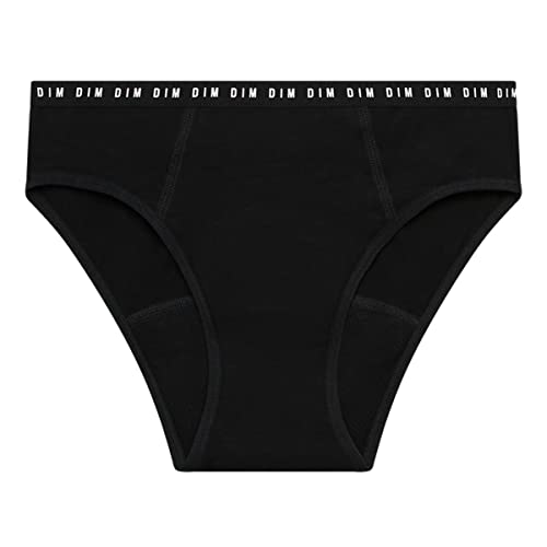 DIM Menstruationsslip für Mädchen x1 | Mittlerer Fluss | Bio-Baumwolle Ultra Saugfähig | Pubertätskomfort | Waschbar und wiederverwendbar. Schwarz 14 Jahre von Dim