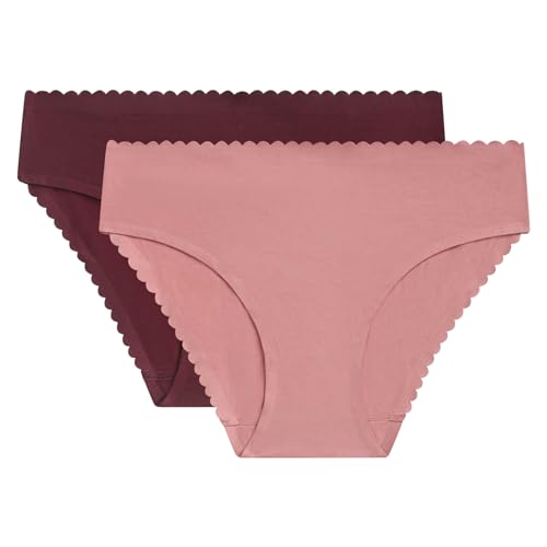 Dim Slip Frau Midi Body Touch Easy x2 Rosa/Rubinrot S von DIM