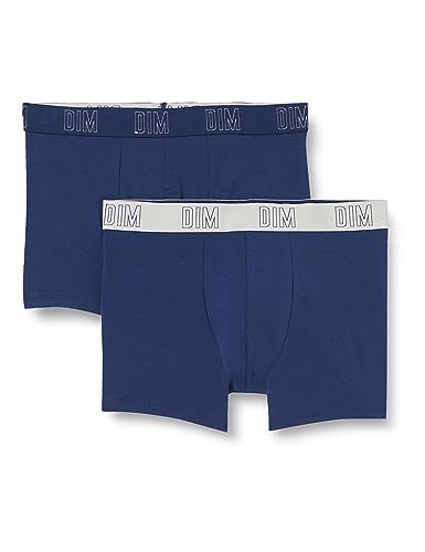 Dim 2x Boxershorts aus Bio-Baumwolle Kinder Jungen, Marineblau / Blaugrau, 10 Years von DIM