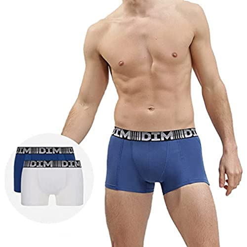 DIM Pack-2 Boxershorts Coton 3D Flex Air atmungsaktives Gewebe D01N1, bequemer und atmungsaktiver Mann für den täglichen Gebrauch mit modernem Design von DIM