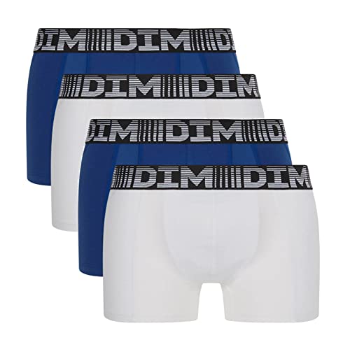Dim Herren Boxer 3D Flex Air Atmungsaktivität & Bewegungsfreiheit x4 Stahlblau/Weiß XXL von DIM