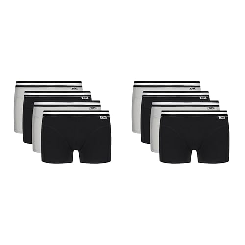 DIM Herren Boxershorts 8er Pack | Ecodim Cotton Stretch Komfortabel | Täglicher Halt | Klassischer Gürtel Schwarz/Grau 4XL von DIM