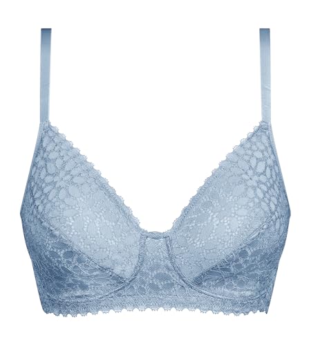 Dim Damen-BH Daily Dentelle | Bügel | Durchbrochene Blütenspitze | Halt & Komfort Blaues Hemd 85B von Dim