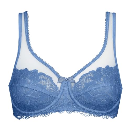 Dim Damen – Soutien-Gorge Generous Essentiel x1 | Avec Armatures | Maintien Confortable | Dentelle & Tulle TransparentRiviera-blau, 80D von Dim