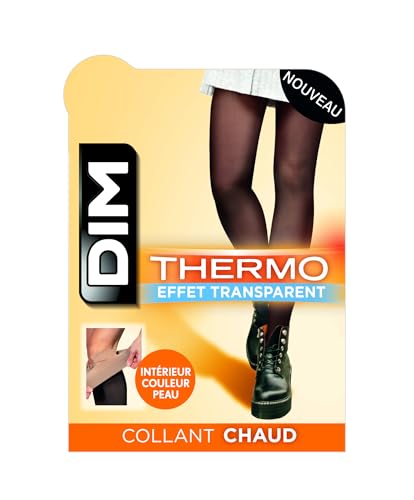 Dim Damen Thermo Strumpfhose 80D | Innenseite aus warmem Fleece | Transparenter Effekt | Winter Komfort und Eleganz. Schwarz L-XL von Dim