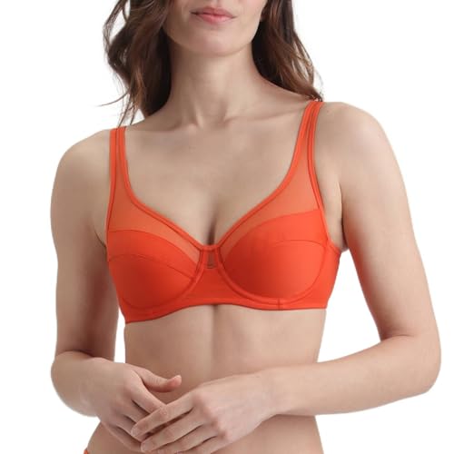 Dim Femme - BH Generous Classic x1 | Perfekter Halt für große Brüste | Dicke Mikrofaser und Stretch | U-förmiger Rücken und breite Träger | Moderner Look und absoluter Komfort Kürbis 90B von DIM