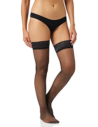 Dim Halterlose Strümpfe Glänzende Up Beauty Sublim Damen x1, Black, XL von DIM