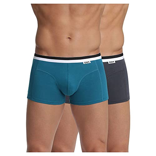 Dim Herren Algodón Elástico Boxershorts, (Azul/Gris Granito 8OQ), Medium von DIM