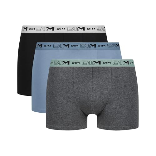 Dim Homme - Boxershorts Coton Stretch Bio x3 | Ökologisch verantwortungsvolle Unterwäsche GOTS & Oeko-TEX® Zertifiziert | Täglicher Komfort | Recycelbare Verpackungen Mehrfarbig L von DIM