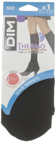 Dim Kniestrümpfe Thermo Damen x1, Black, One Size von DIM