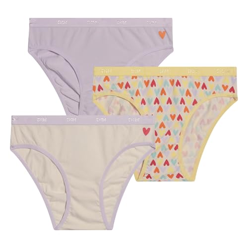 Dim Mädchen - Les Pockets Slips aus Baumwolle x3 | Ultraweich & Bequem | Elastischer Bund | Farbige Motive Lot Joli Coeur 16 Jahre von DIM