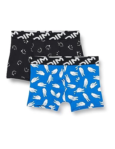 Dim Micro Recycled Boxershorts Jungen, Peace Smiley Schwarz, 12 Years von DIM