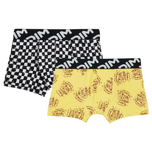 Dim Boxershorts Jungen Micro Recycled x2 Peperoni Damier 10 Jahre von DIM