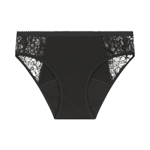 Dim Protect Menstruationshöschen aus Spitze Waschbar Damen x2 Schwarz M von DIM